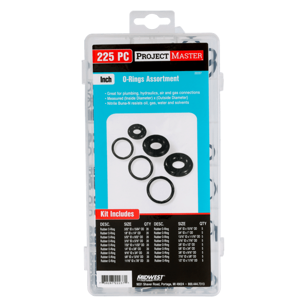 ProjectMaster Inch O-Ring 225pc Kit