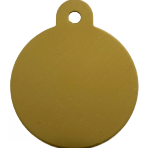 Circle Shaped Pet Tag, Large Gold