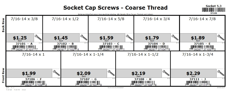7/16-14 Socket Cap Screw Assortment
