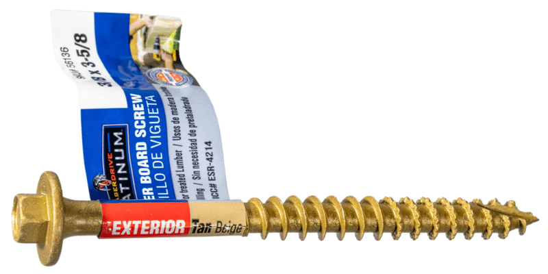 3/8 x 3-5/8 Tan Ledger Board Screws Flagged