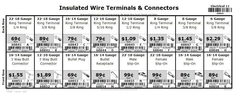 22GA thru 6GA Insulated Wire Terminal & Connector Assortment