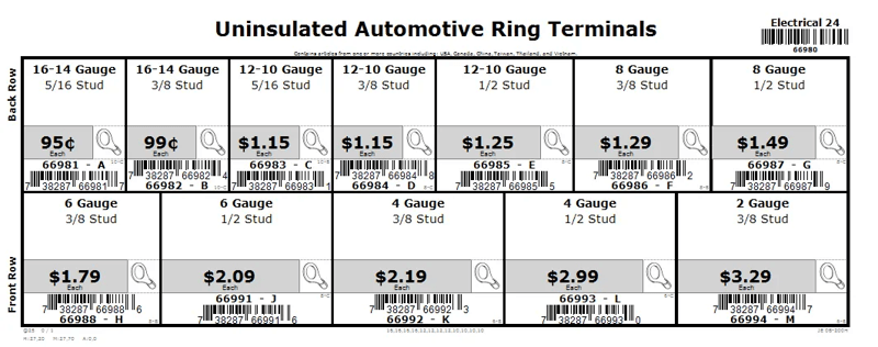 16 thru 2 Automotive Wire Terminals Assortment