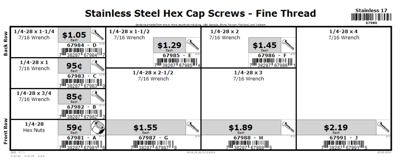 1/4-28 Stainless Fine Hex Cap Screw Assortment