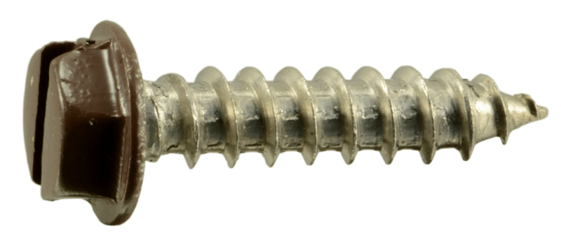 8 x 3/4 Brown Hex Head Sheet Metal Screws
