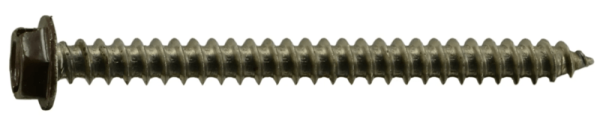 8 x 2 Brown Hex Head Sheet Metal Screws