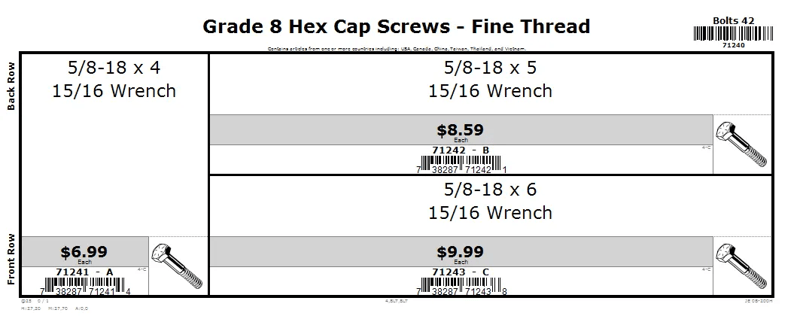 5/8-18 Grade 8 Hex Cap Screw - Fine Assortment