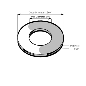 .390 ID x 1.260 OD .062 Thick Specialty Nylon Washers