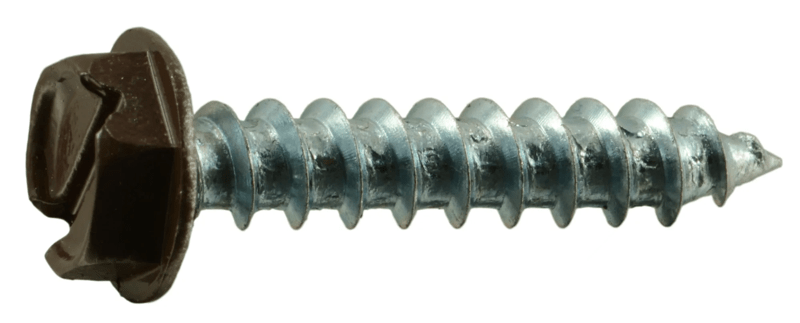 10 x 1 Brown Hex Head Sheet Metal Screws