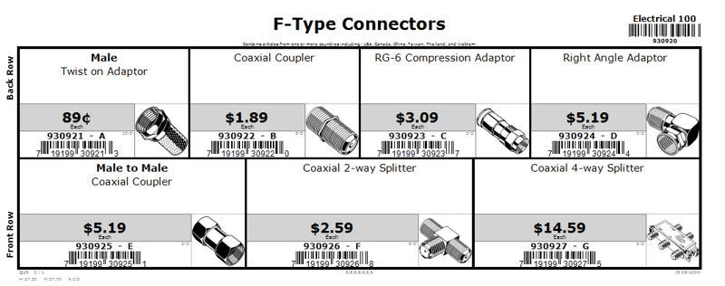 Assorted F-Type Connectors Assortment