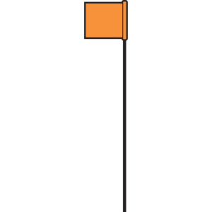 24In Orange Stake Flg-100 Bndl