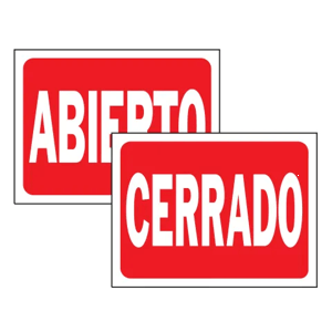 9X12 Abierto/Cerrado (Reverse)