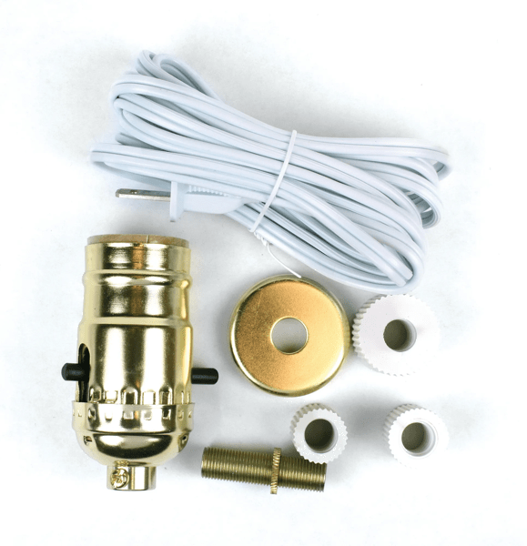 Lamp Kit, Bottle Adapter, Brass
