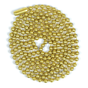 Beaded Chain,#6 Brass,3' W/Conn